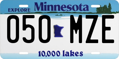 MN license plate 050MZE