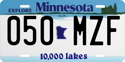MN license plate 050MZF