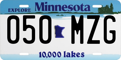 MN license plate 050MZG