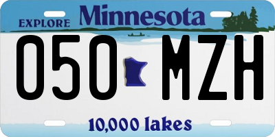 MN license plate 050MZH