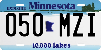 MN license plate 050MZI