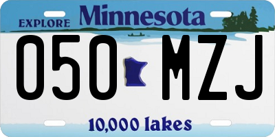 MN license plate 050MZJ