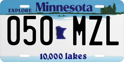 MN license plate 050MZL