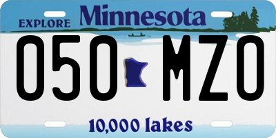 MN license plate 050MZO
