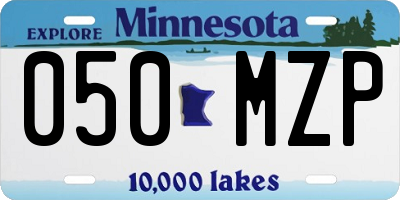 MN license plate 050MZP