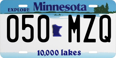 MN license plate 050MZQ
