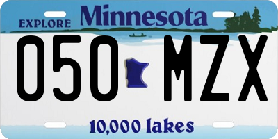 MN license plate 050MZX