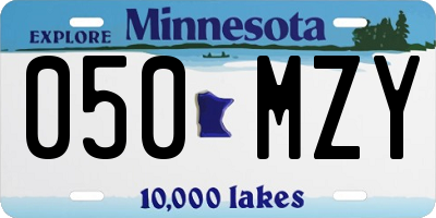 MN license plate 050MZY