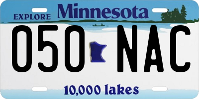 MN license plate 050NAC
