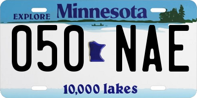 MN license plate 050NAE