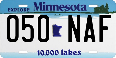 MN license plate 050NAF