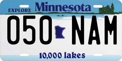 MN license plate 050NAM