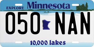 MN license plate 050NAN
