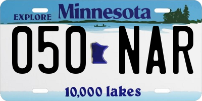 MN license plate 050NAR