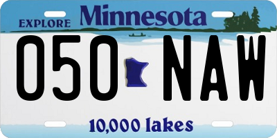 MN license plate 050NAW
