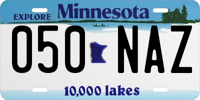 MN license plate 050NAZ