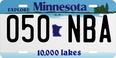 MN license plate 050NBA