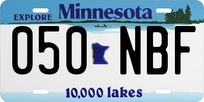 MN license plate 050NBF
