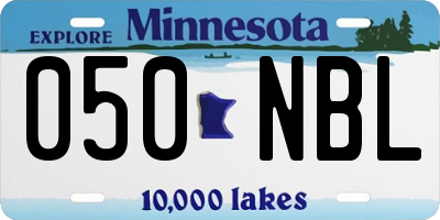 MN license plate 050NBL