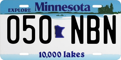 MN license plate 050NBN