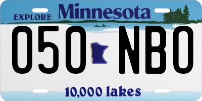 MN license plate 050NBO