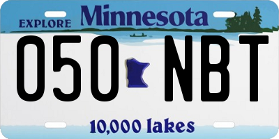 MN license plate 050NBT
