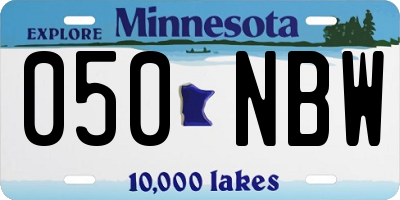 MN license plate 050NBW