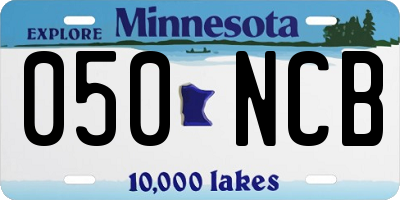 MN license plate 050NCB
