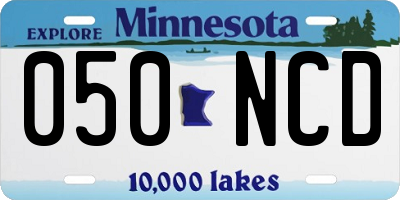 MN license plate 050NCD