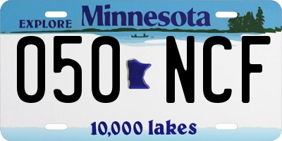 MN license plate 050NCF