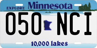 MN license plate 050NCI