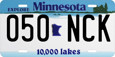 MN license plate 050NCK