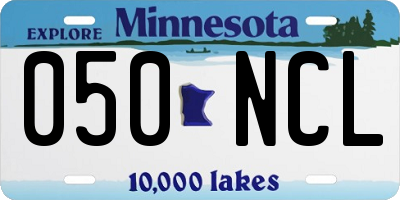 MN license plate 050NCL