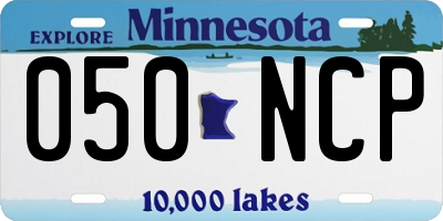 MN license plate 050NCP