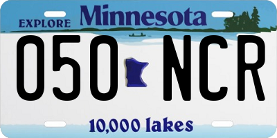 MN license plate 050NCR