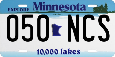 MN license plate 050NCS