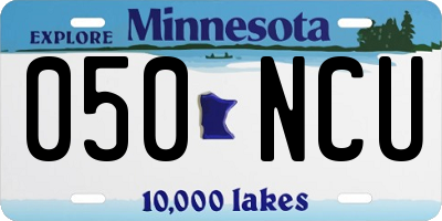 MN license plate 050NCU