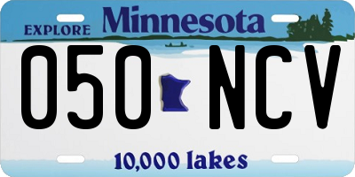 MN license plate 050NCV