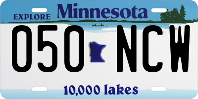 MN license plate 050NCW