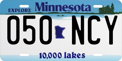 MN license plate 050NCY