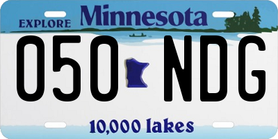 MN license plate 050NDG