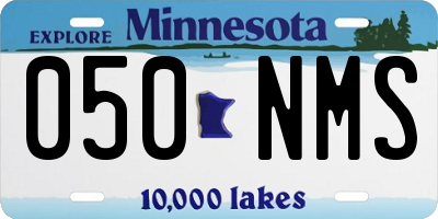 MN license plate 050NMS