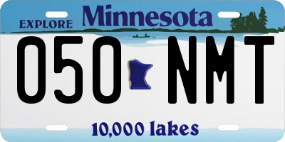 MN license plate 050NMT