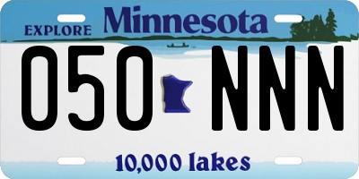 MN license plate 050NNN