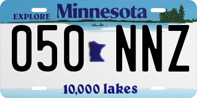 MN license plate 050NNZ