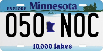 MN license plate 050NOC