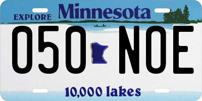 MN license plate 050NOE