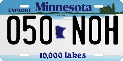 MN license plate 050NOH