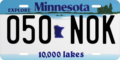 MN license plate 050NOK