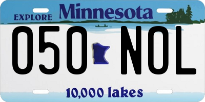 MN license plate 050NOL